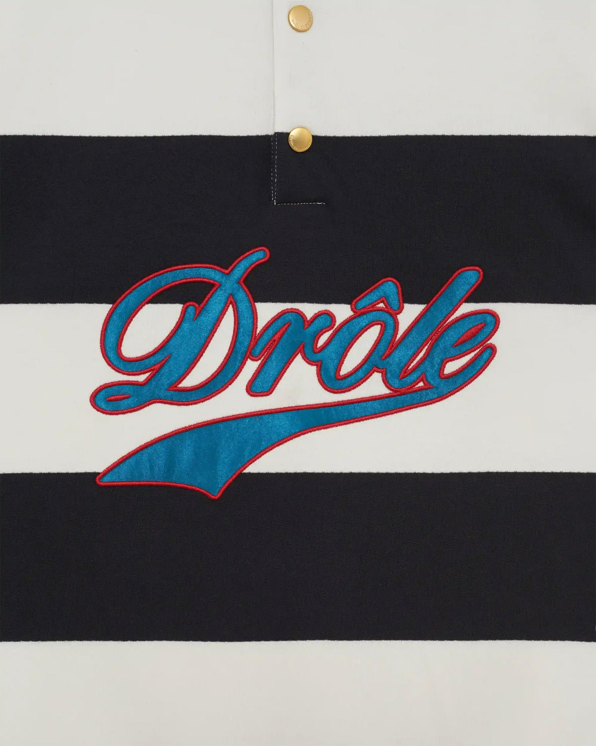 DRÔLE DE MONSIEUR Embroidered Stripes Polo