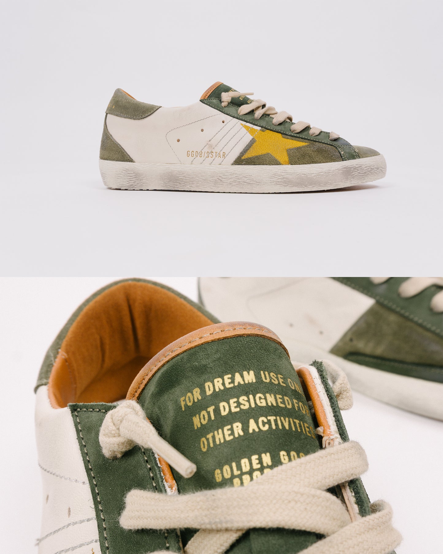 GOLDEN GOOSE SUPER STAR Suede Olive Cream