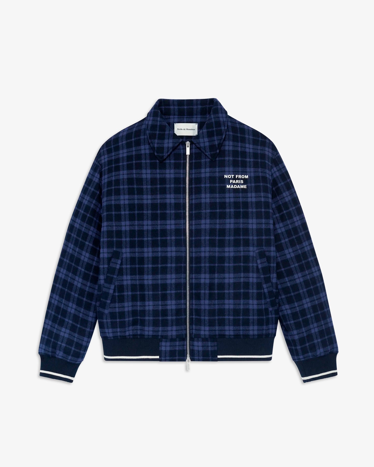 DRÔLE DE MONSIEUR Check Flannel Jacket with Slogan