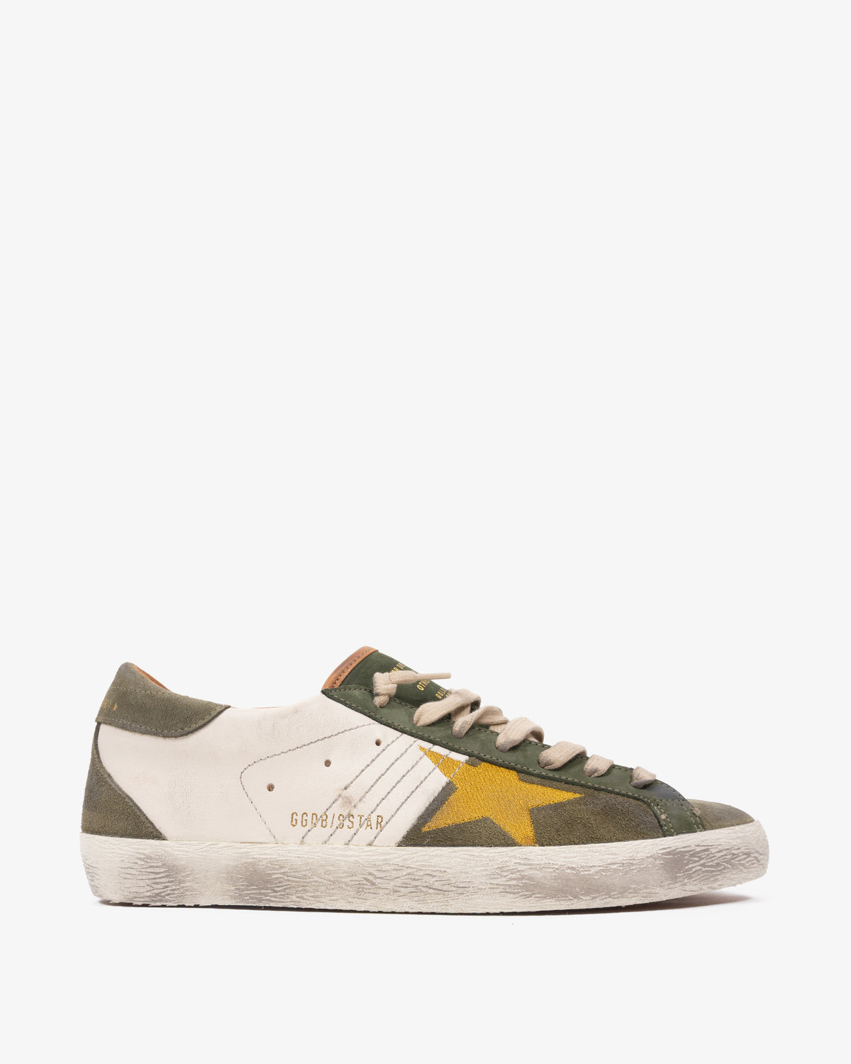 GOLDEN GOOSE SUPER STAR Suede Olive Cream