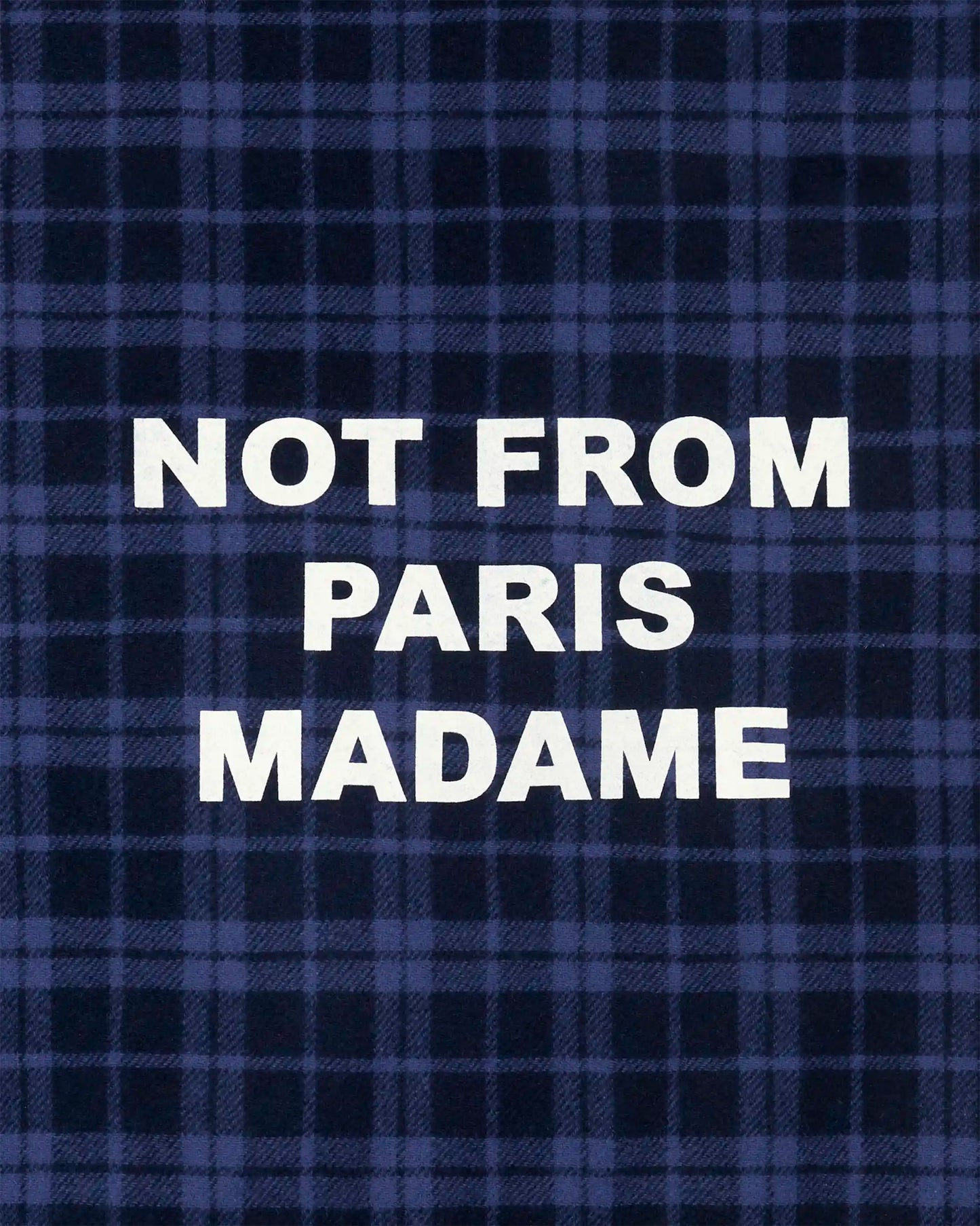 DRÔLE DE MONSIEUR Check Flannel Jacket with Slogan