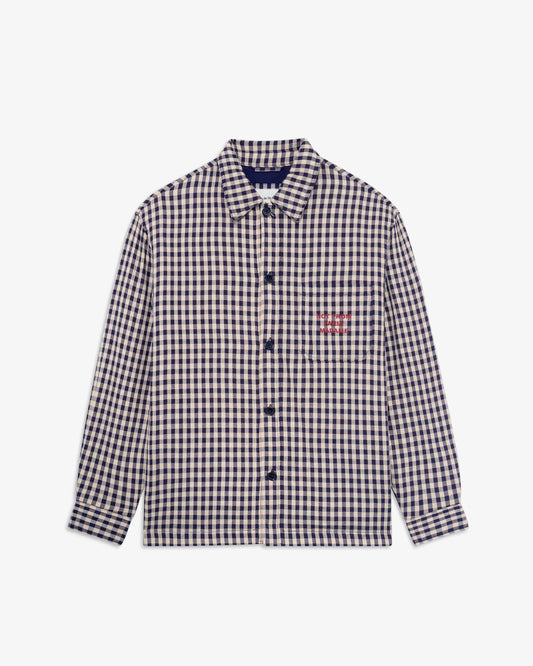 DRÔLE DE MONSIEUR Check Overshirt with Slogan
