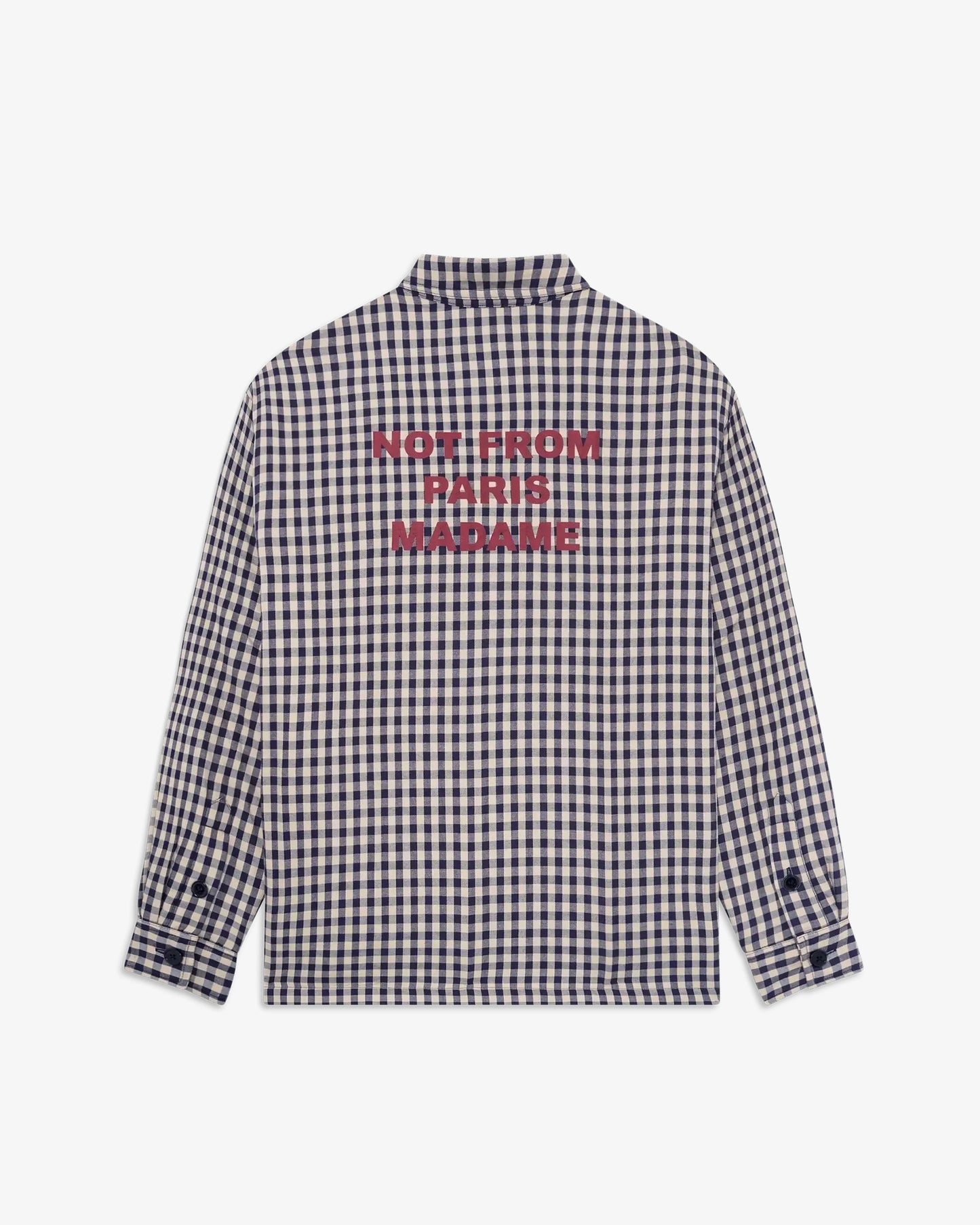 DRÔLE DE MONSIEUR Check Overshirt with Slogan