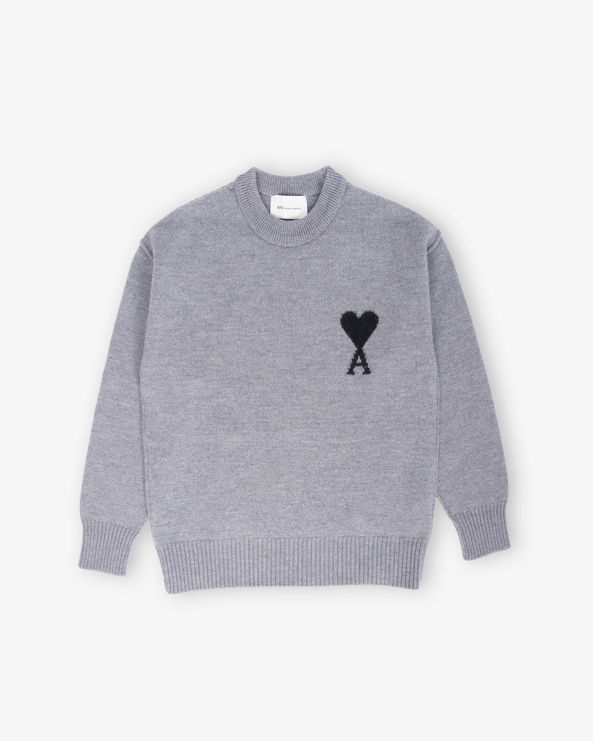AMI PARIS Crewneck Sweater with Contrasted ADC