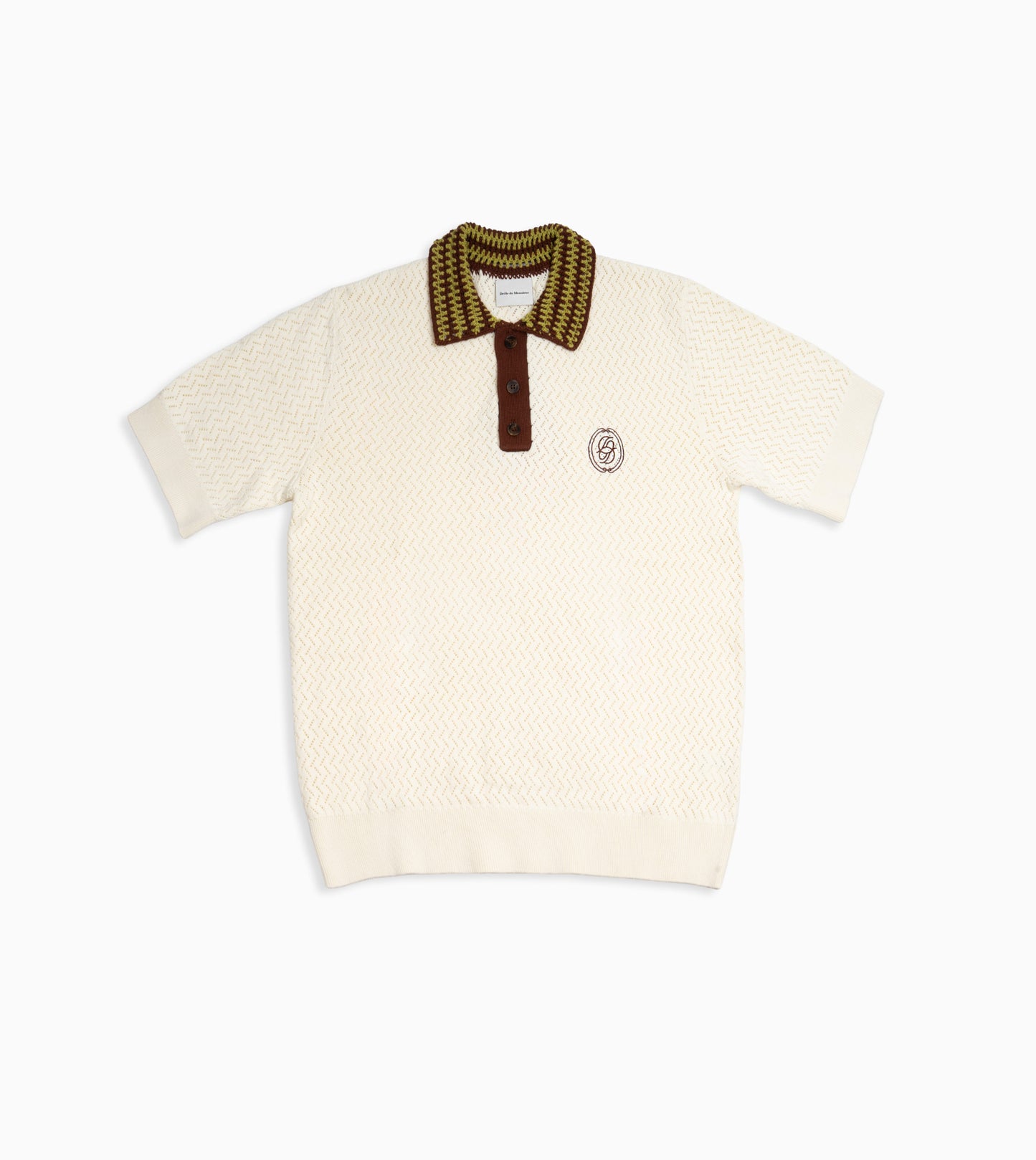DRÔLE DE MONSIEUR Polo Maille Ajoure Blanco