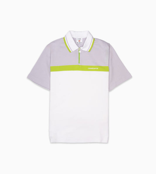 CASABLANCA Quarter Zip Polo Grey White