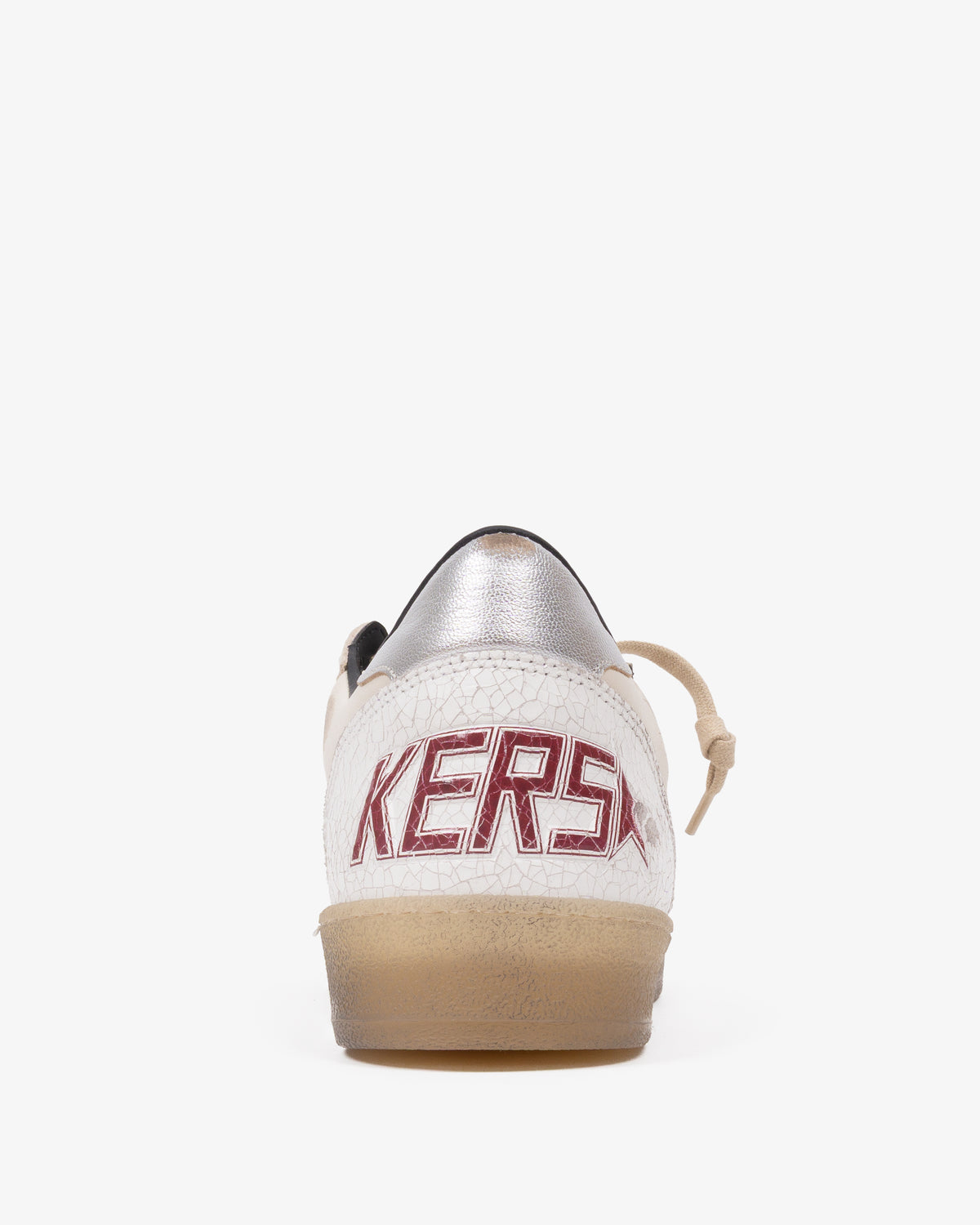 GOLDEN GOOSE BALLSTAR Nappa Butter Beige Red Silver