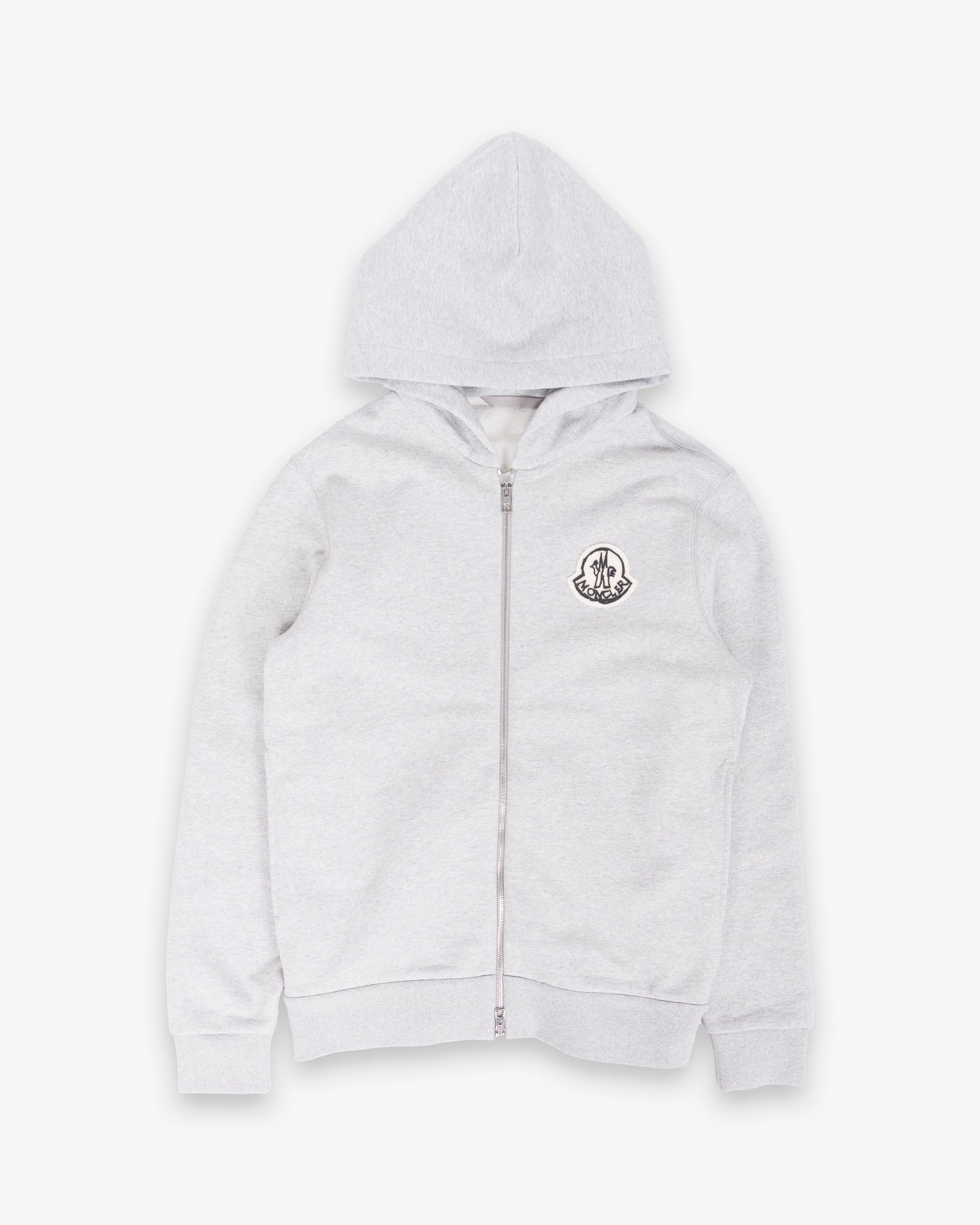 MONCLER Cotton hoodie with zipper and sketch effect logo