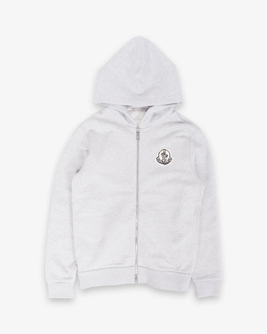 MONCLER Cotton hoodie with zipper and sketch effect logo
