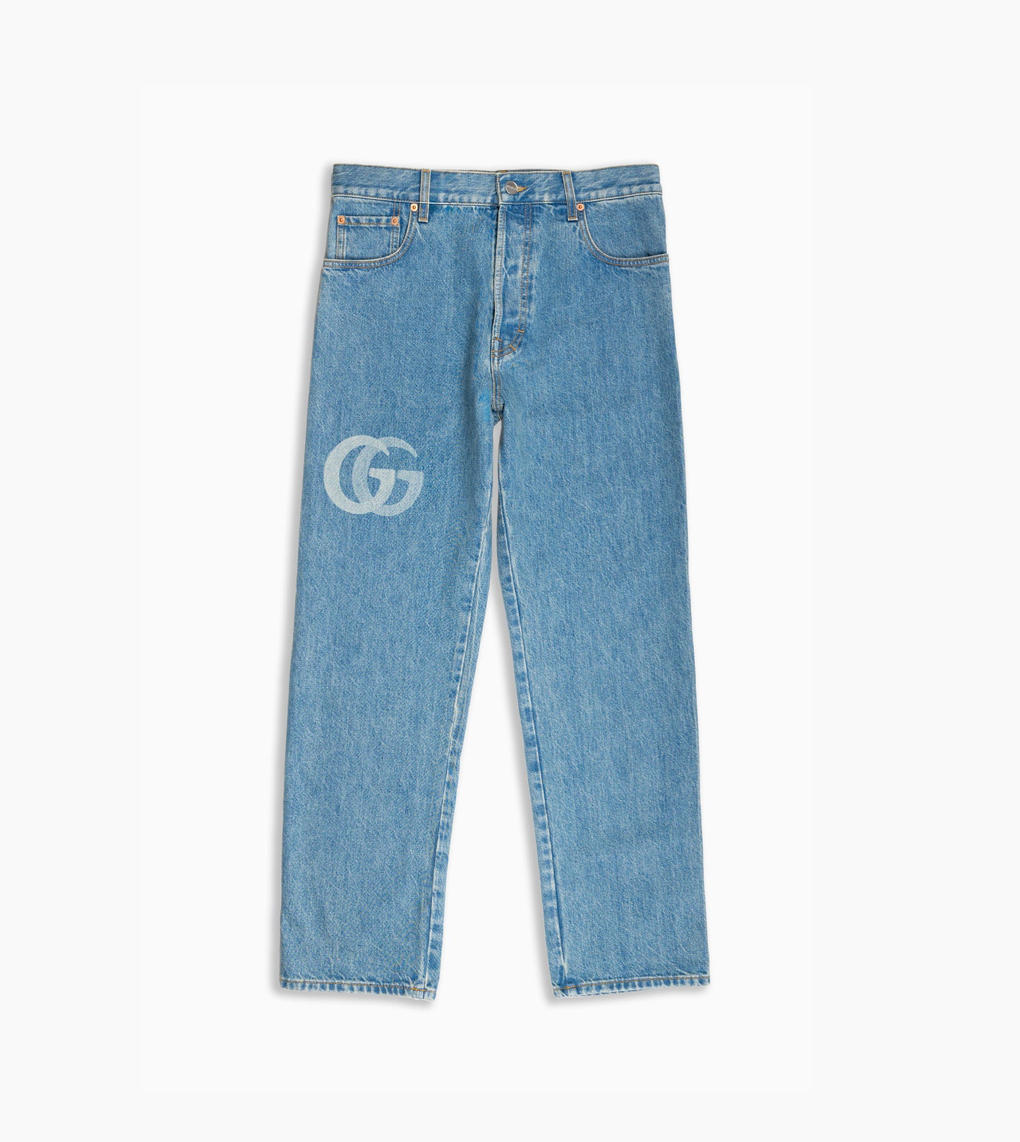 GUCCI Laser Cut Double G Denim Pants