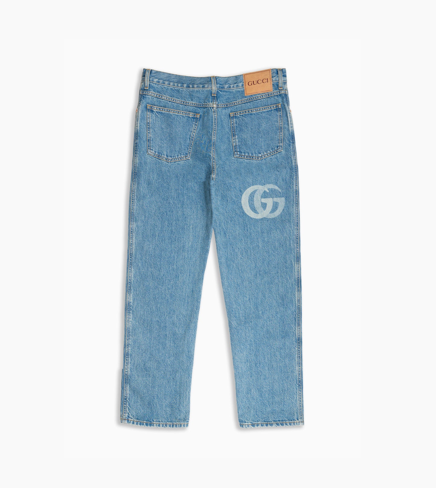 GUCCI Laser Cut Double G Denim Pants