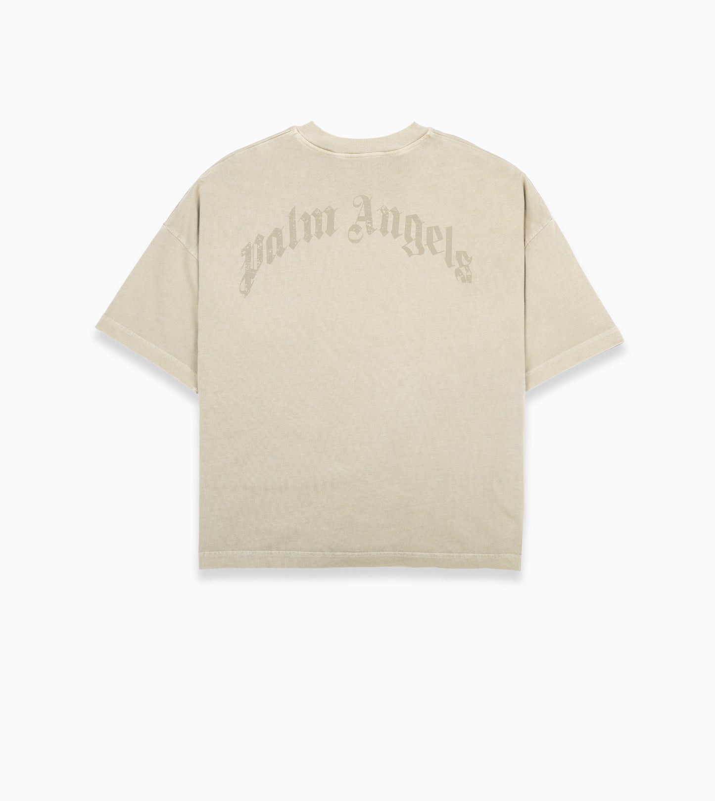 PALM ANGELS Curved Logo lLoose Collar Tee Army Green