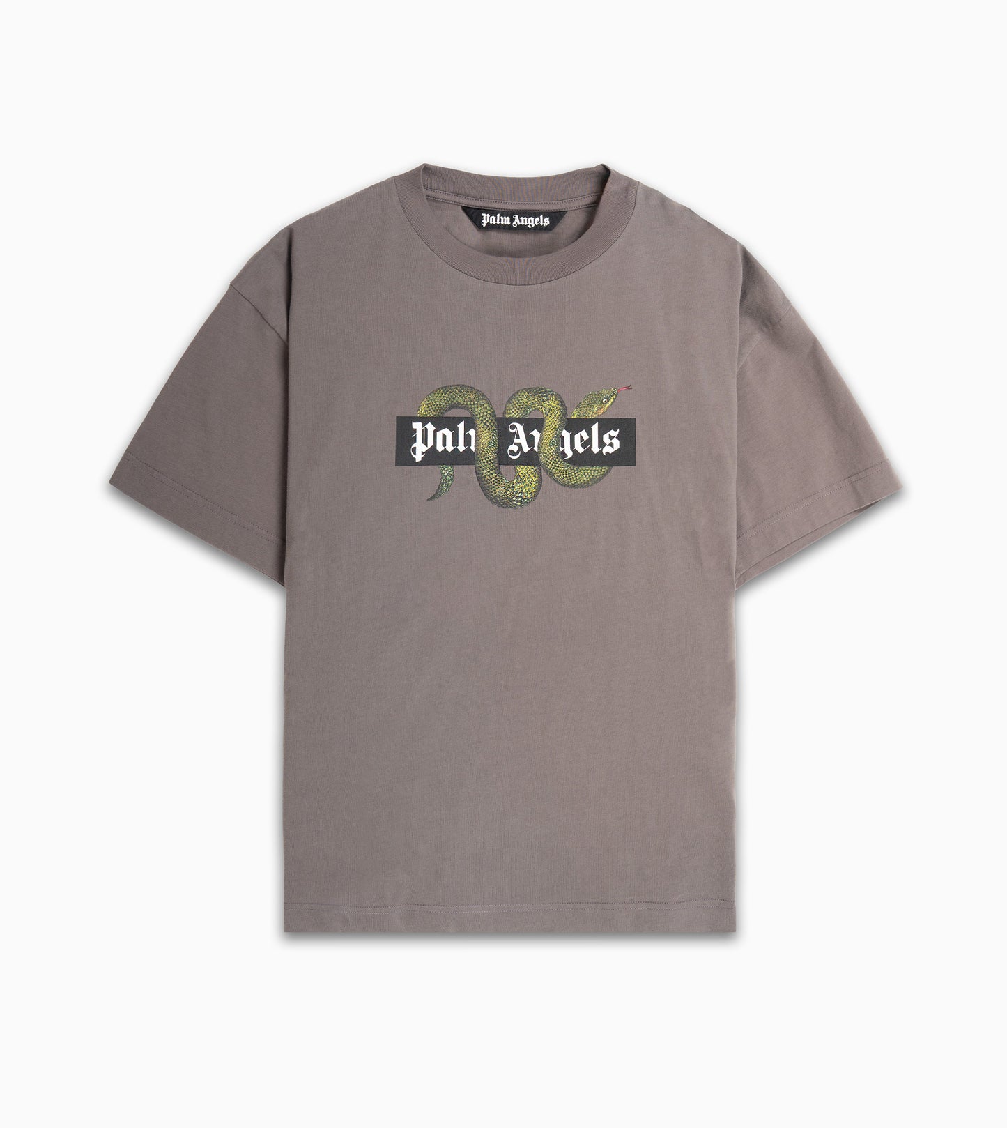 PALM ANGELS Snake Box Logo Tee Dark Grey