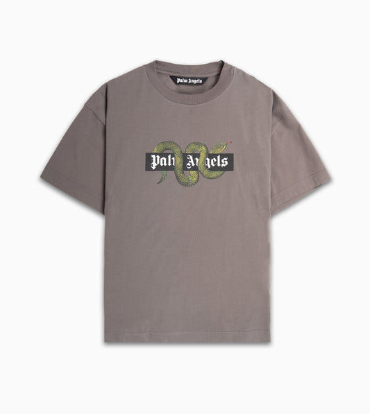 PALM ANGELS Snake Box Logo Tee Dark Grey