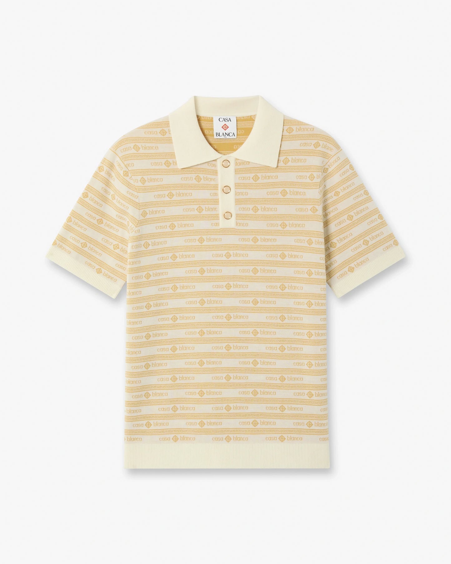 CASABLANCA Wordmark Short Sleeve Polo