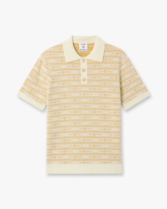 CASABLANCA Wordmark Short Sleeve Polo