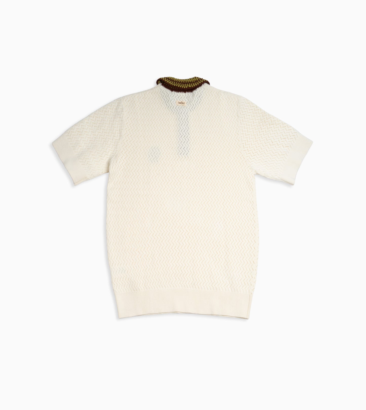 DRÔLE DE MONSIEUR Polo Maille Ajoure Blanco
