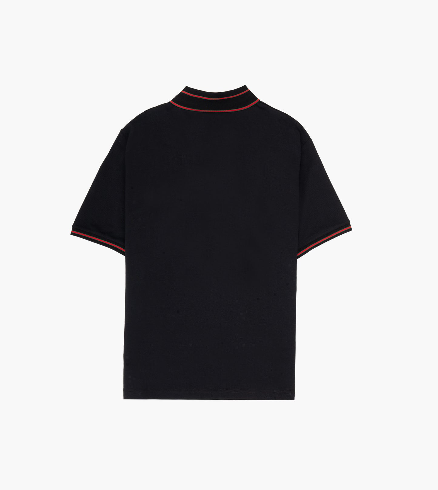 GUCCI Cotton Piqué Polo with Web Stripe Black Mix