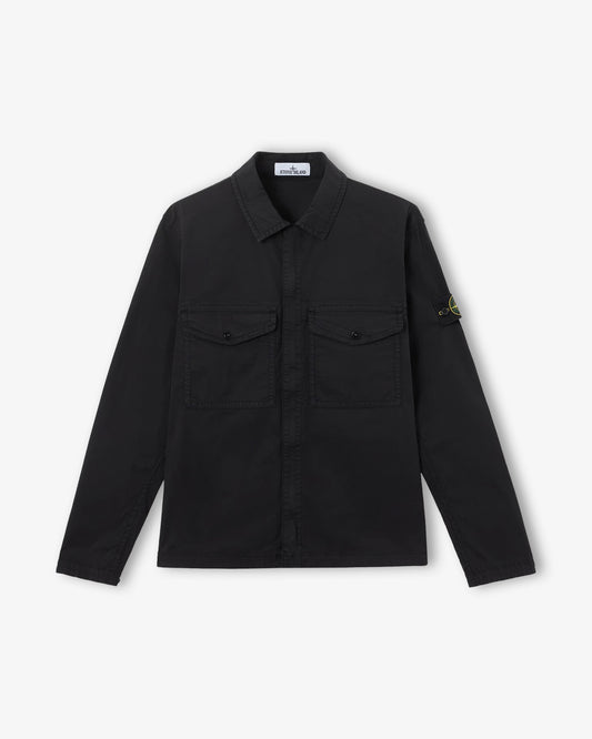 STONE ISLAND Stretch Organic Cotton Shirt Black