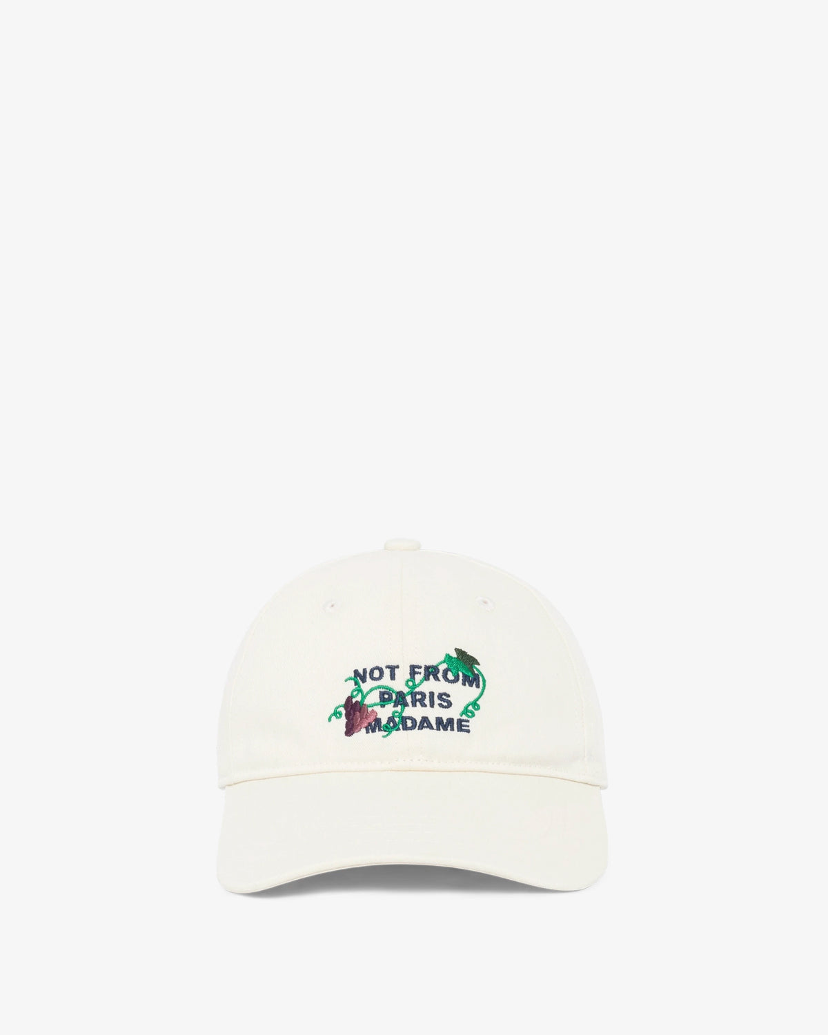 DRÔLE DE MONSIEUR Vine Embroidered Slogan Cap