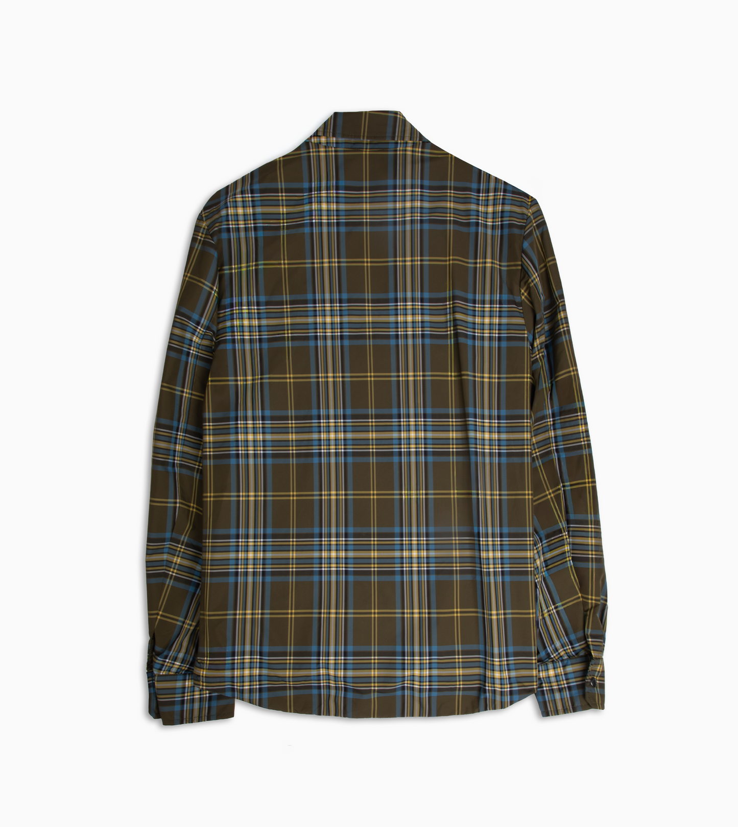 MONCLER Camisa a Cuadros de Nylon Verde