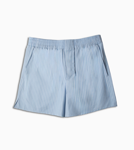 AMI PARIS Camisa corta de popelina a rayas