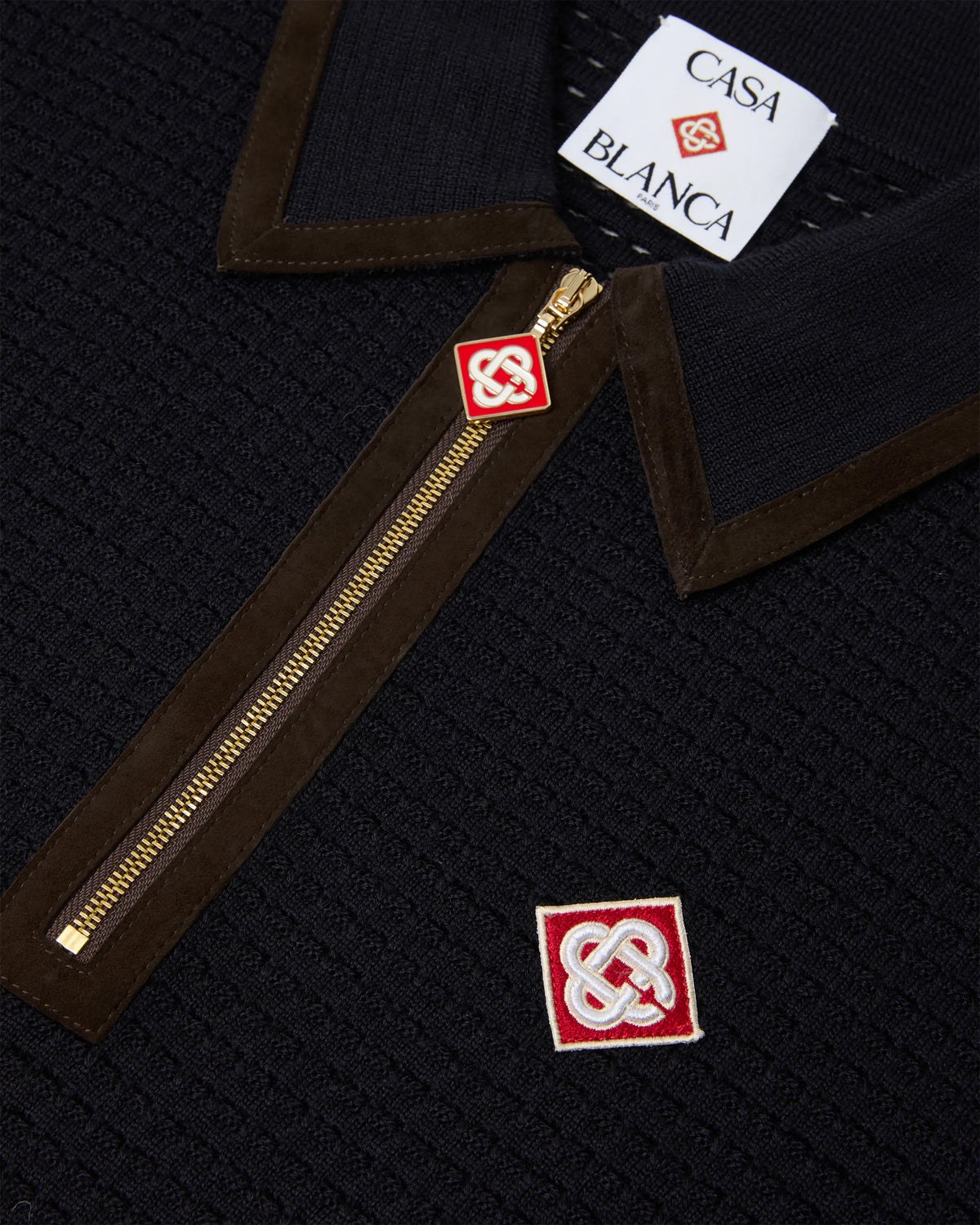 CASABLANCA Waffle Stich LS Polo Shirt