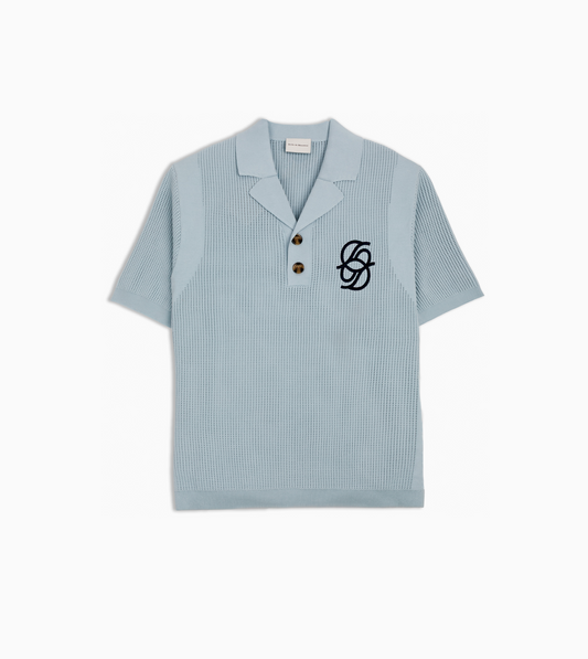 DRÔLE DE MONSIEUR Polo Maille Monograme Blue