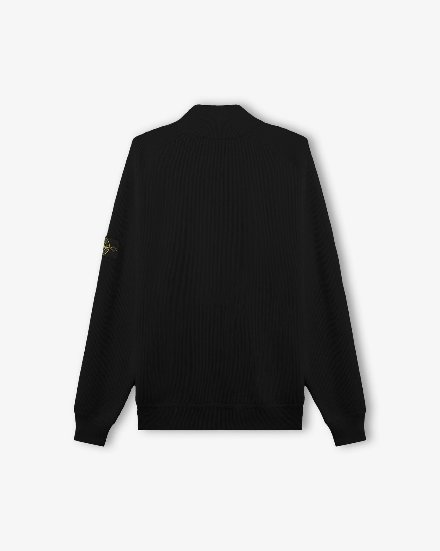 STONE ISLAND Ribbed Soft Organic Cotton Polo Black