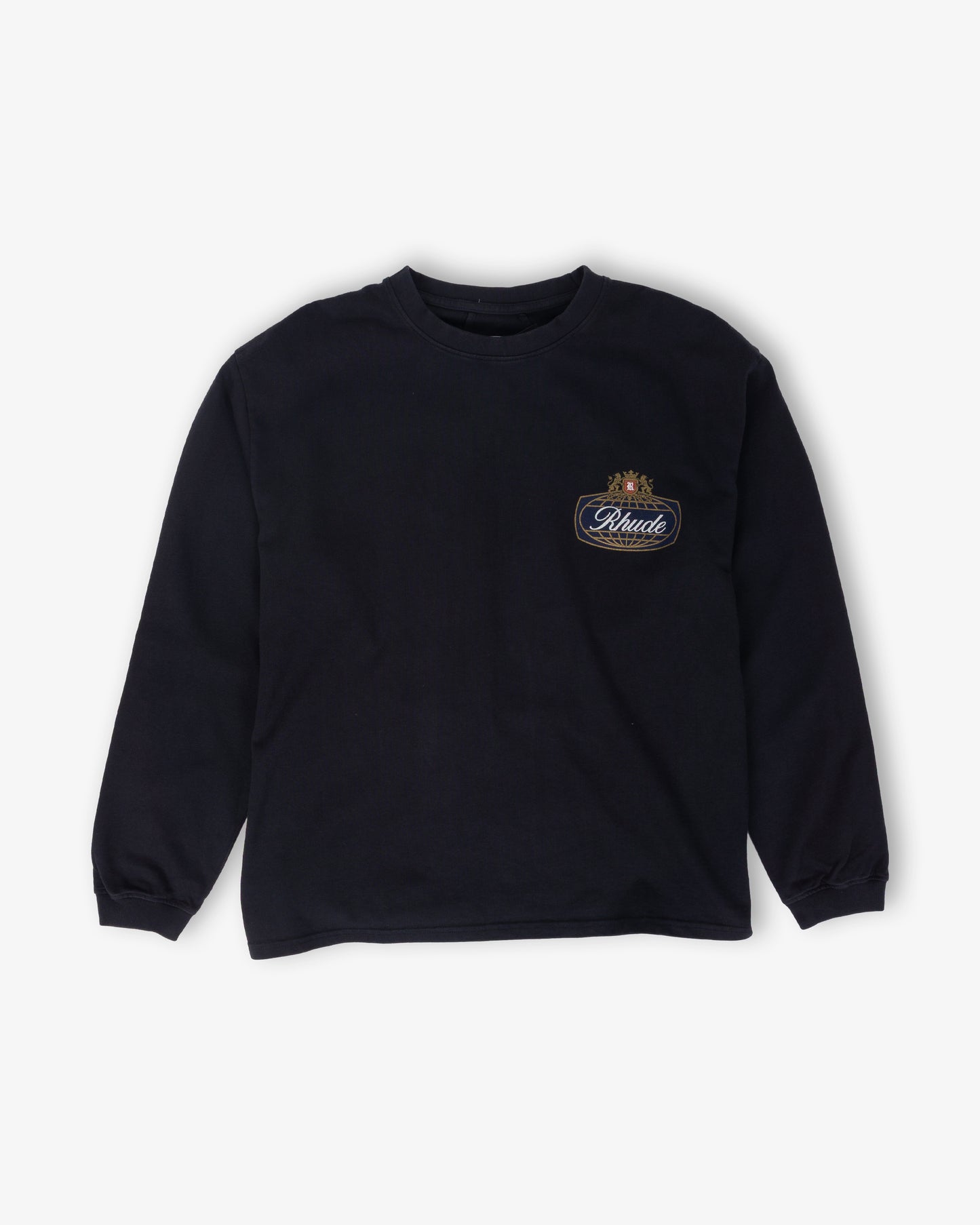 RHUDE Safari Crest LS Tee VTG Black