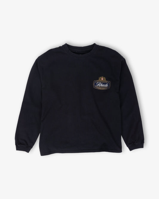 RHUDE Safari Crest LS Tee VTG Black