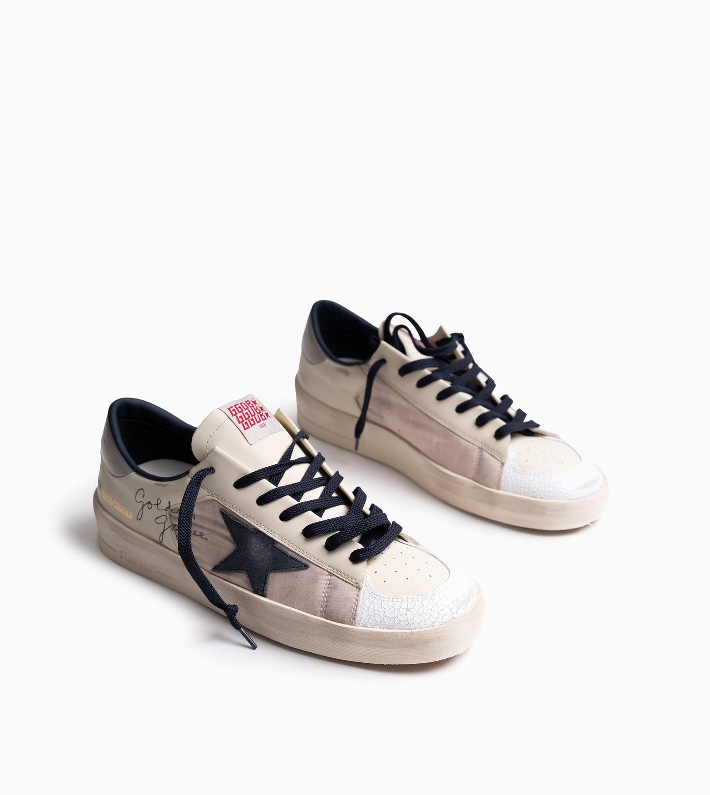 GOLDEN GOOSE Stardan Nylon Cream Blue
