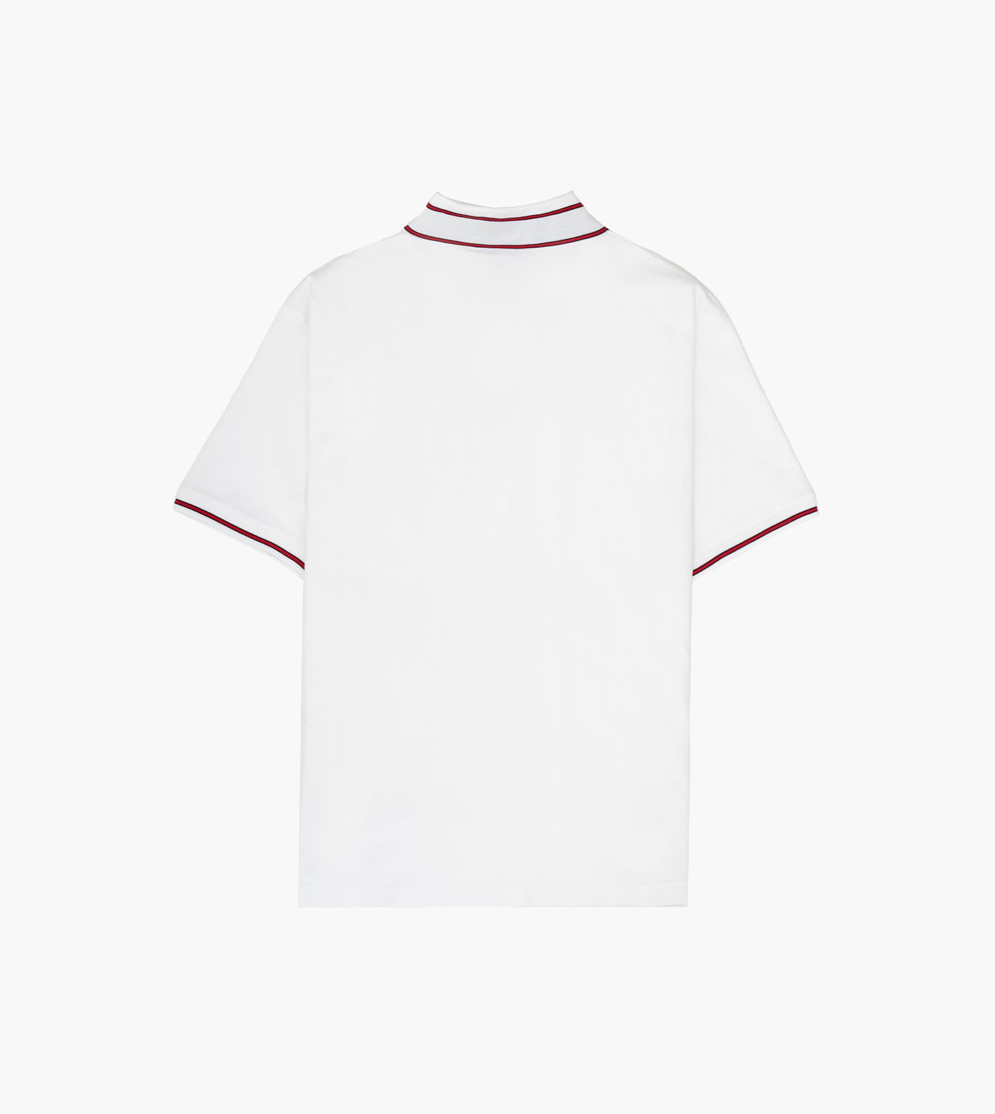 GUCCI Cotton Piqué Polo with Web Stripe White Mix