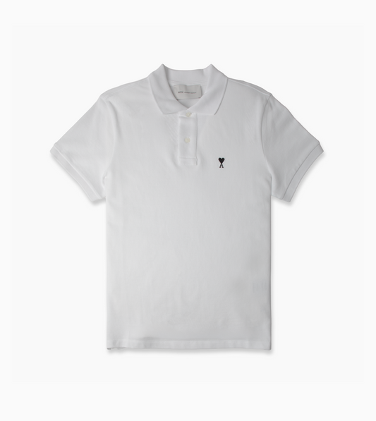 AMI PARIS De Couer Contrast Polo White