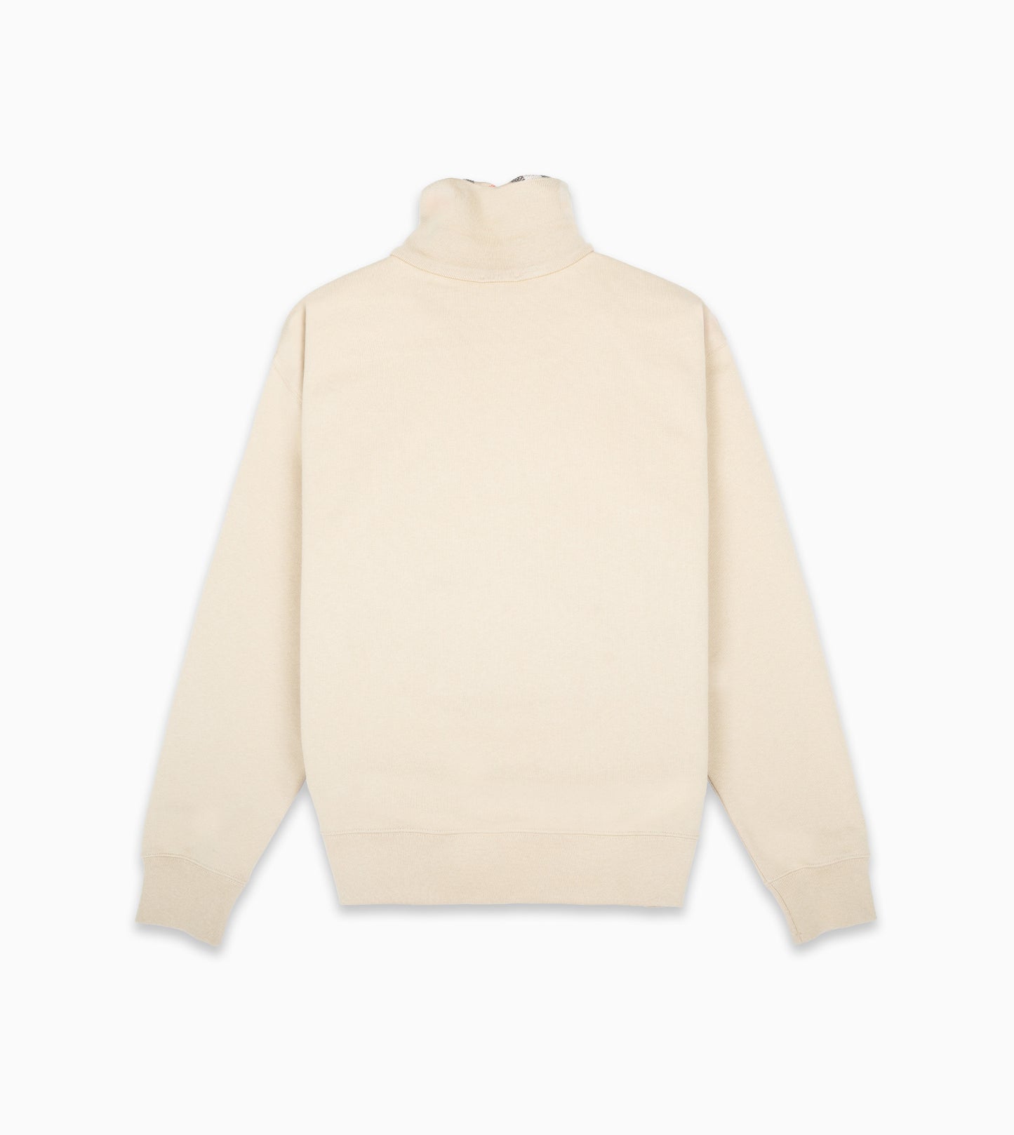 BURBERRY Cotton sweatshirt with half zip and check collar