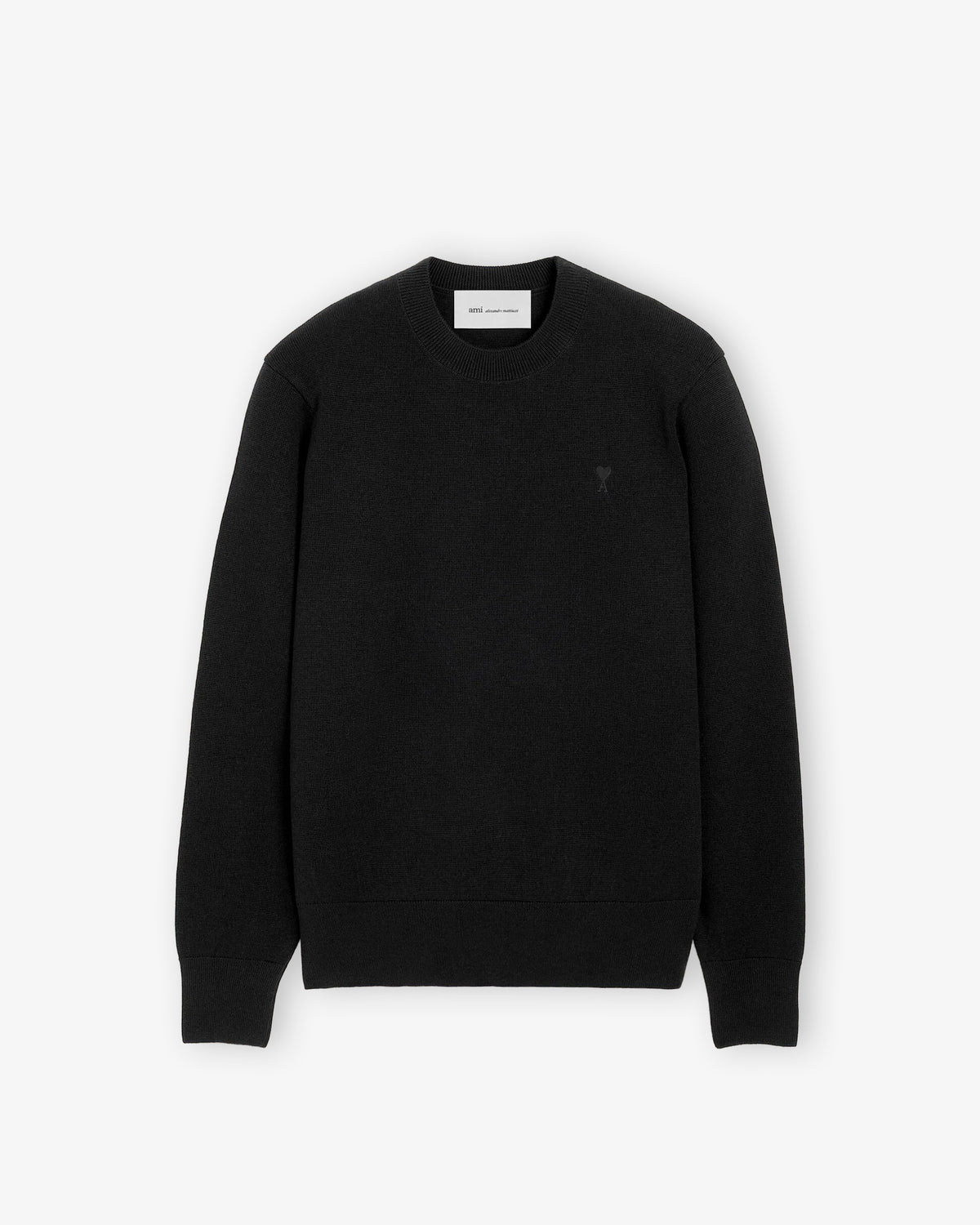 AMI PARIS Crewneck Sweater with Tonal ADC Noir