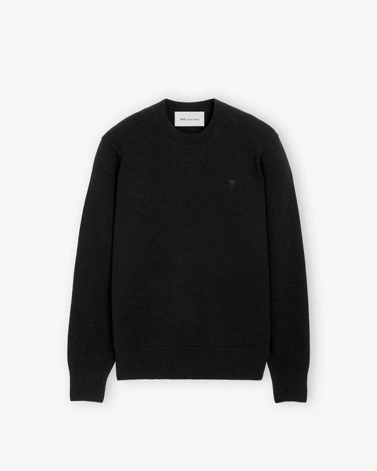 AMI PARIS Crewneck Sweater with Tonal ADC Noir