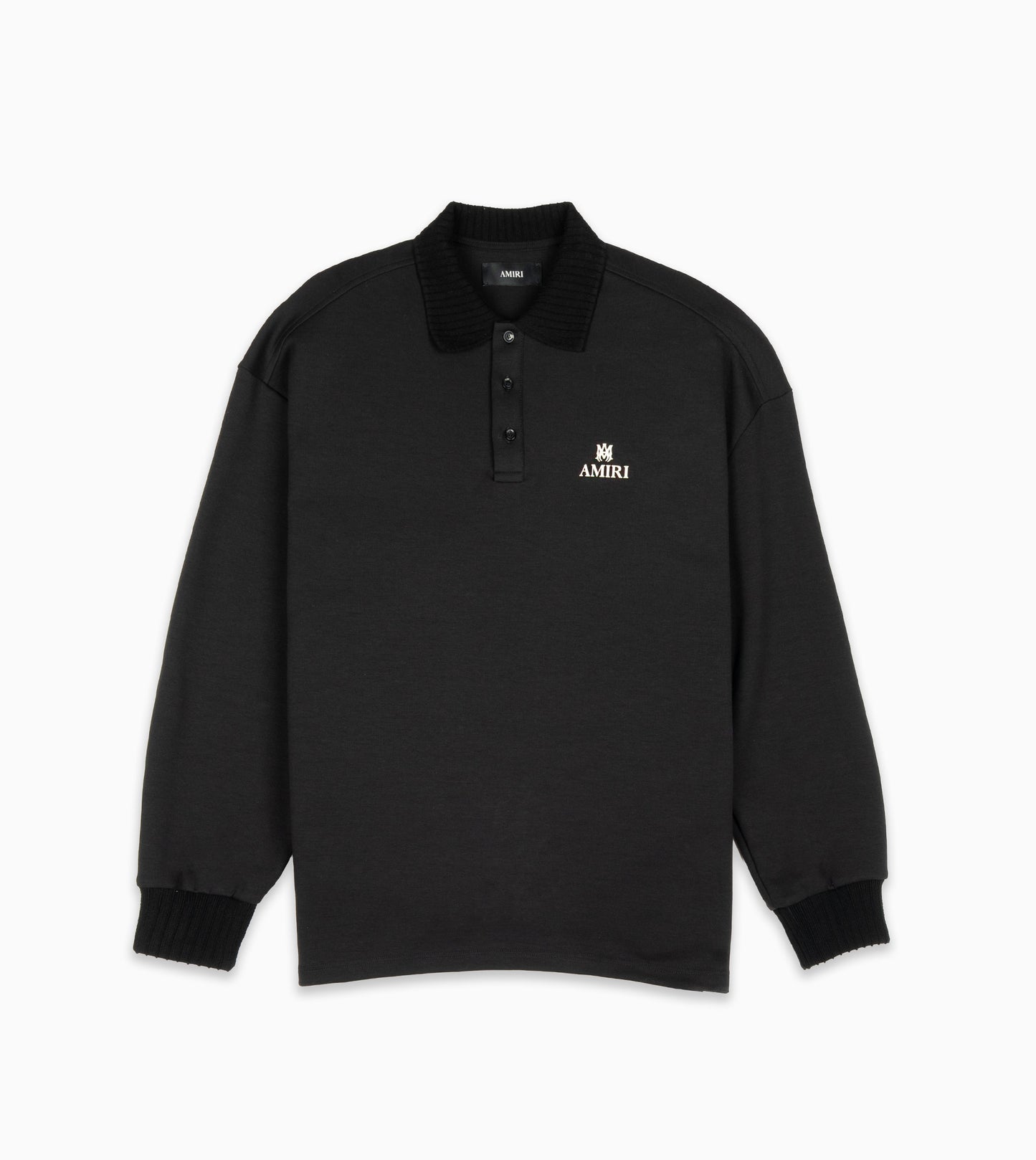 AMIRI LS Oversized Polo Black