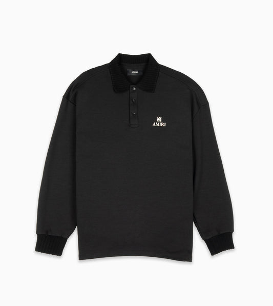 AMIRI LS Oversized Polo Black