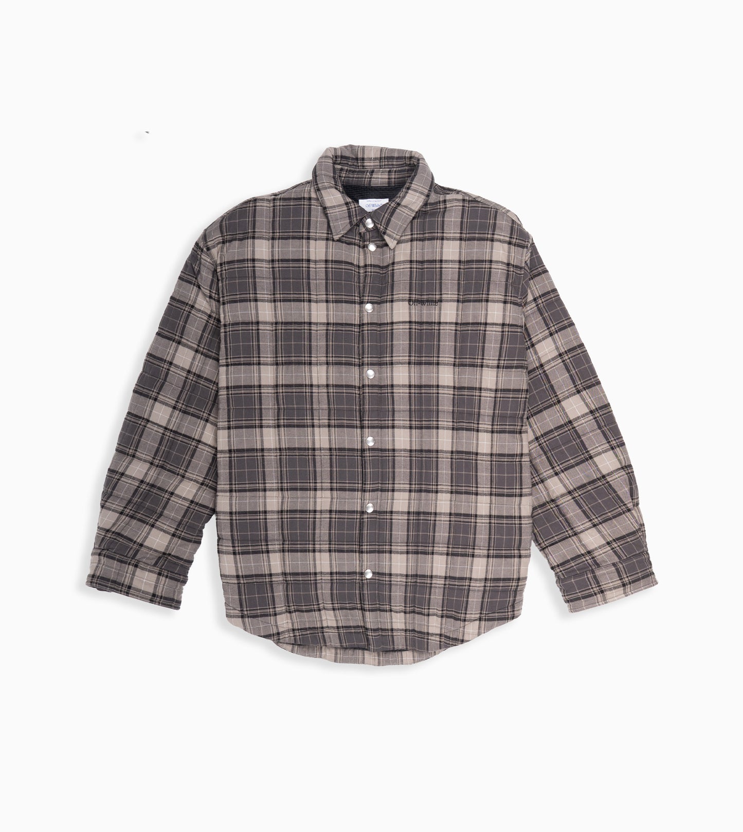 OFF-WHITE Spray Arrow Check Flan Padded DK GREY