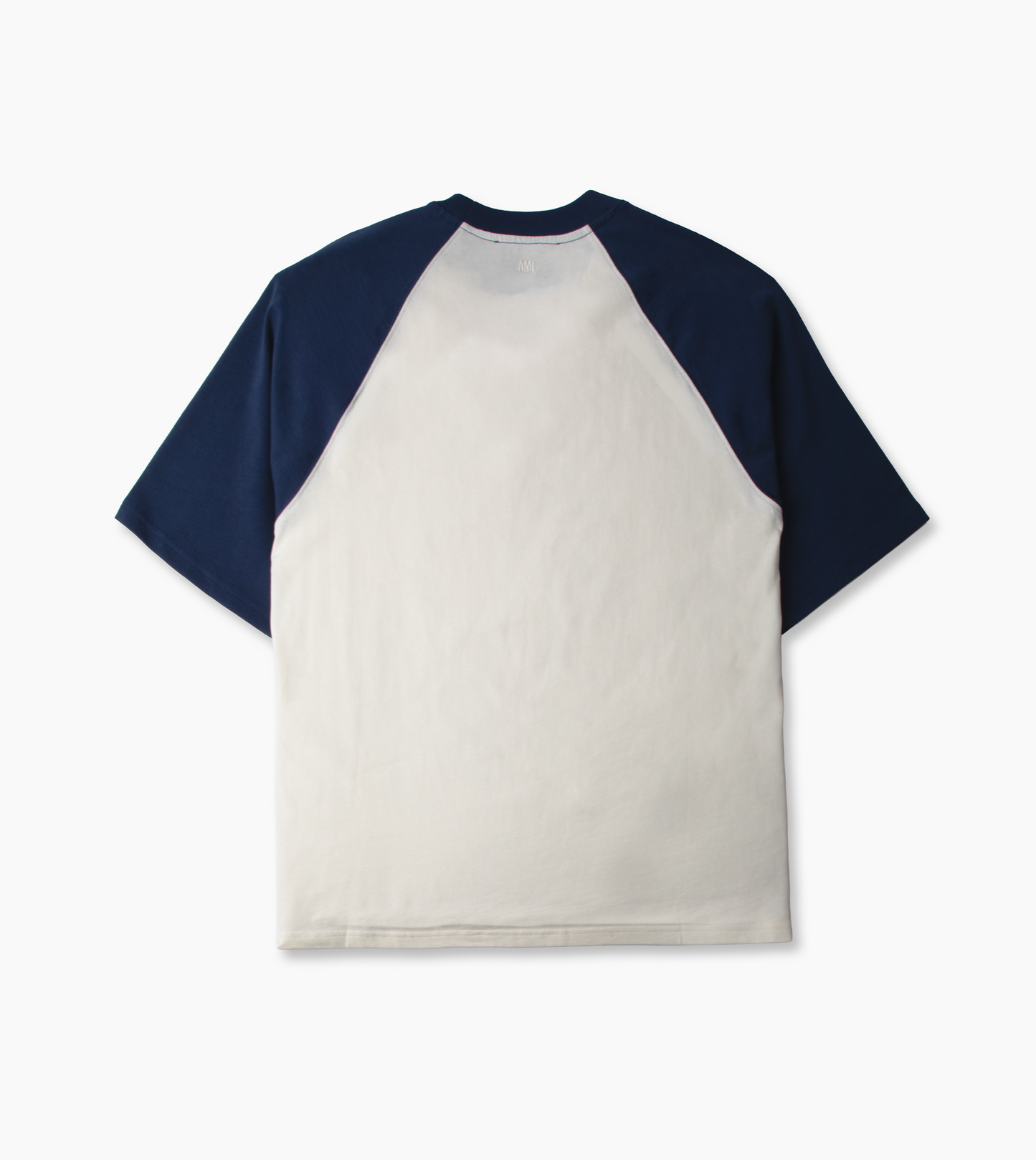 AMI PARIS Boxy Fit Bicolor T-Shirt White Blue