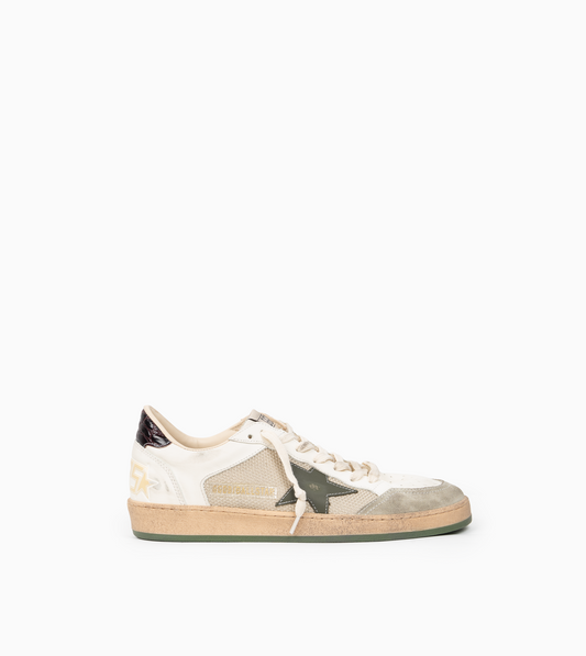 GOLDEN GOOSE BALLSTAR Net and Leather Upper Suede Toe Leather Star