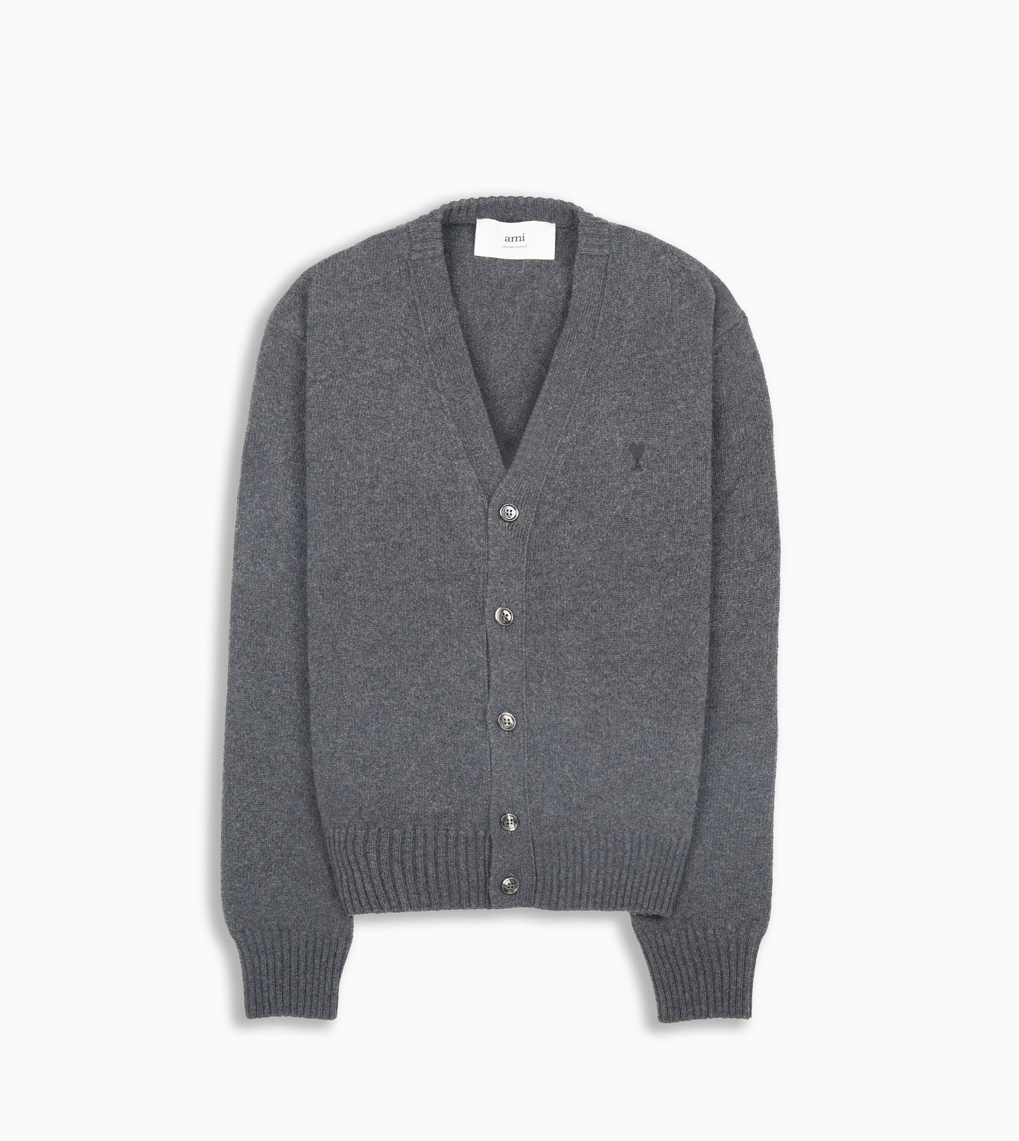 AMI PARIS Cashmere Cardigan Dk.Grey