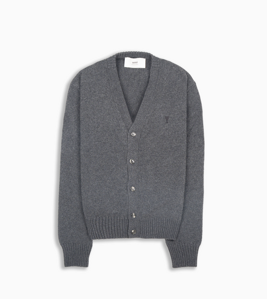 AMI PARIS Cashmere Cardigan Dk.Grey