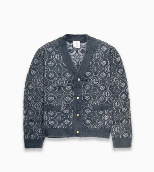 CASABLANCA Cardigan V Neck Wool Mix Grey