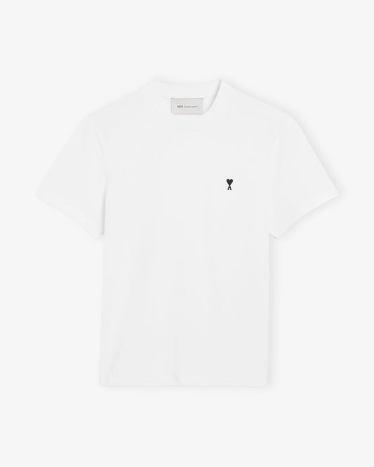 AMI PARIS Tshirt with Contrasted Ami de Coeur Blanc