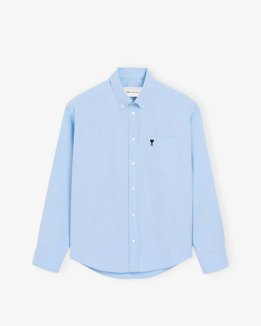 AMI PARIS Boxy Fit Shirt Button Down Collar and Embroidered ADC
