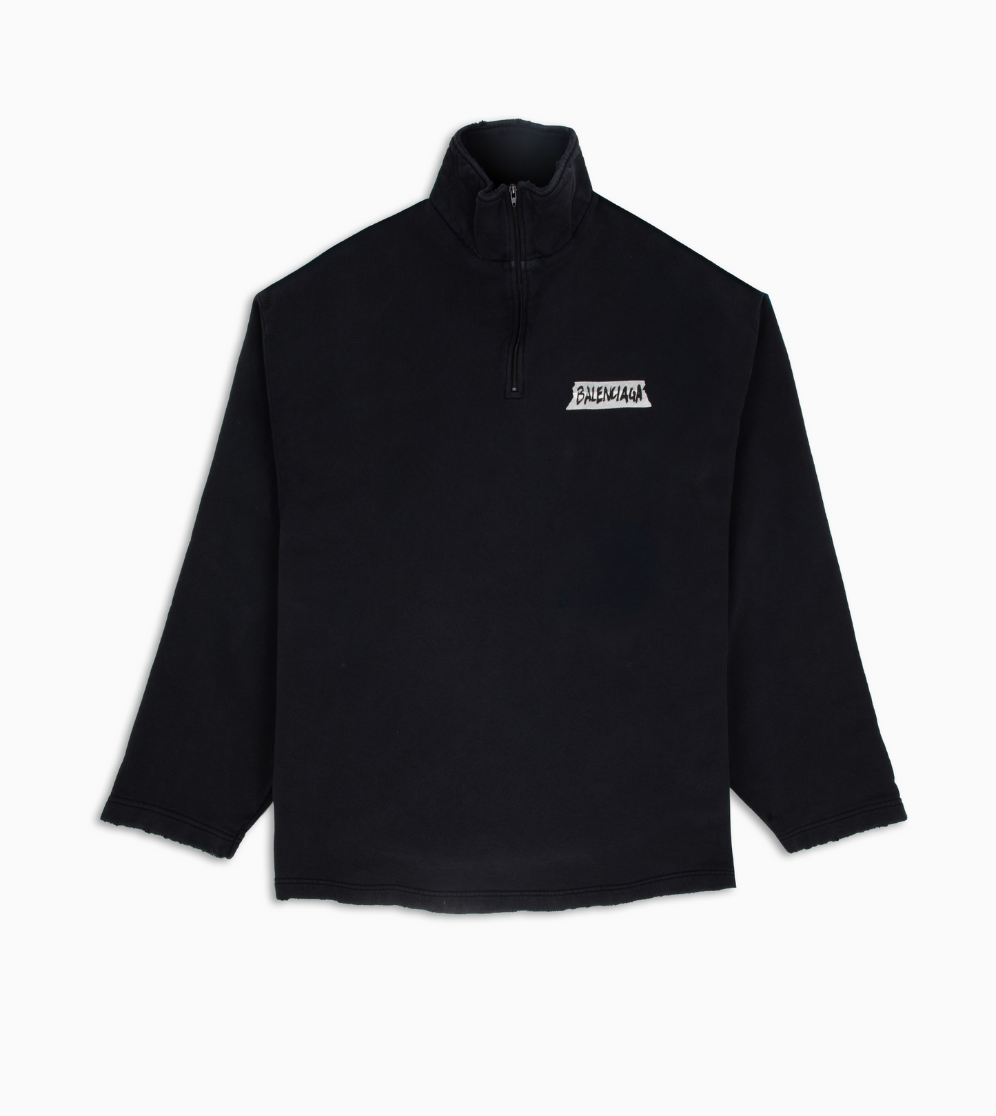 Sudadera con cremallera de cuello alto BALENCIAGA negra