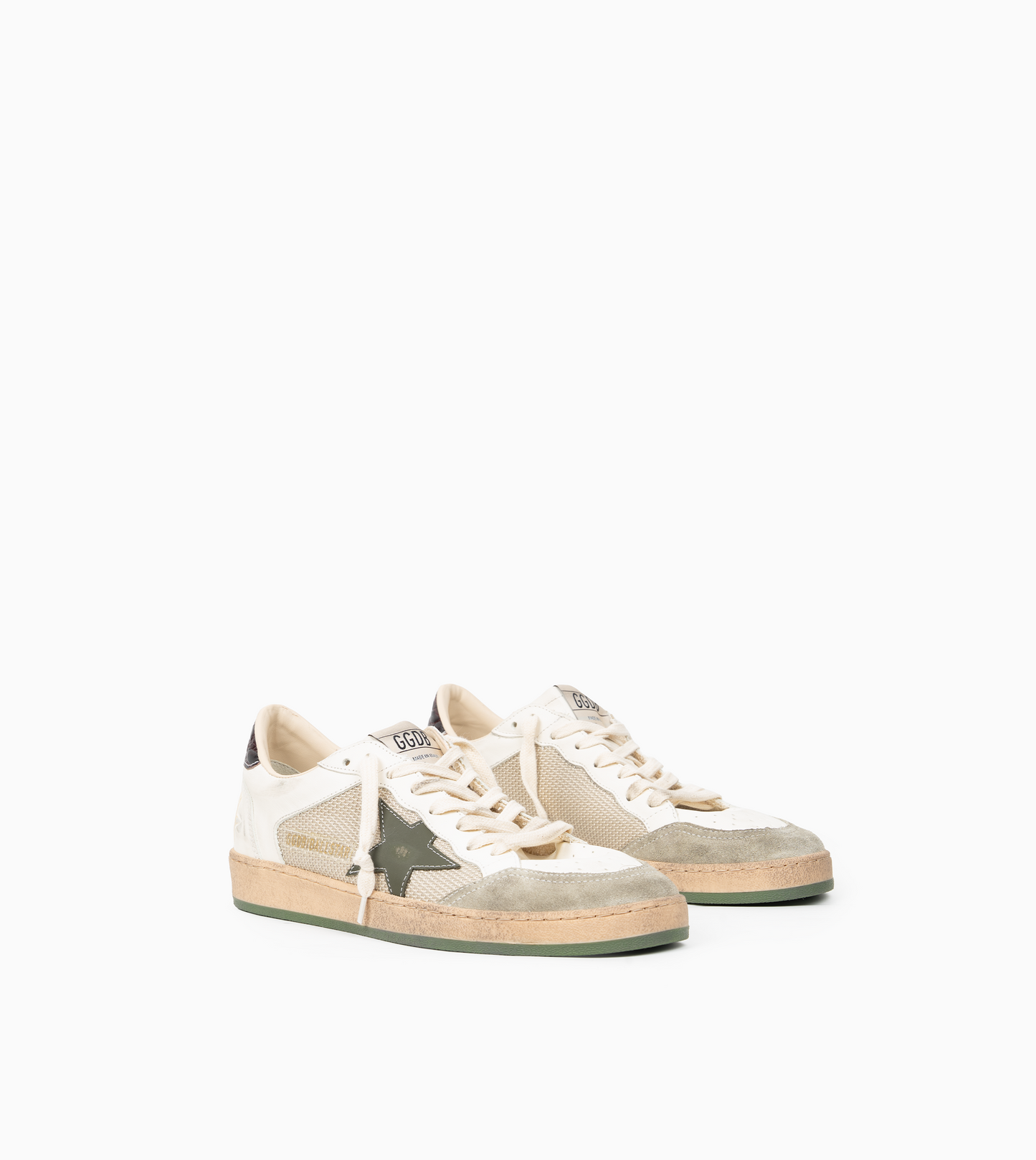 GOLDEN GOOSE BALLSTAR Net and Leather Upper Suede Toe Leather Star