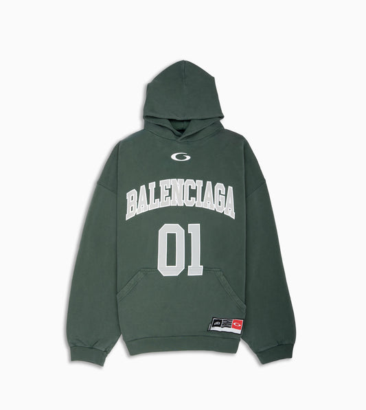 BALENCIAGA Large Fit Hoodie Basketball Green